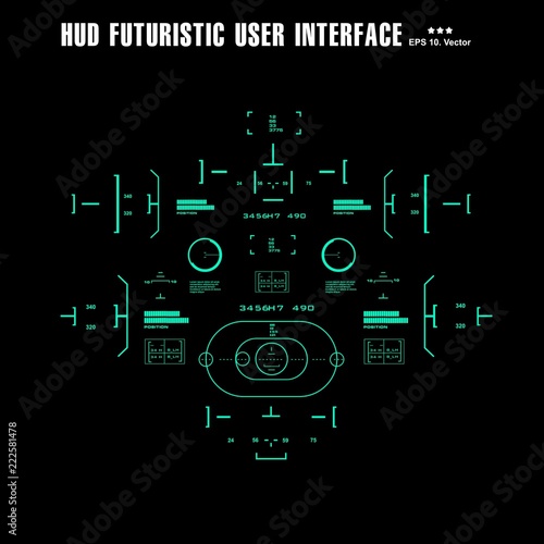 Futuristic green virtual graphic touch user interface, target