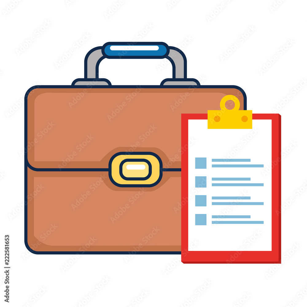 Obraz premium portfolio briefcase with checklist