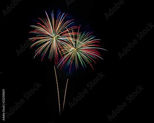Color full fireworks, Fireworks, Fireworks on black background