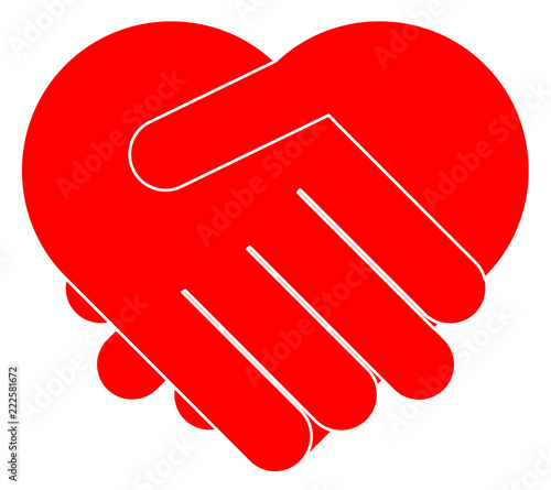Hands shaking forming heart vector eps 10