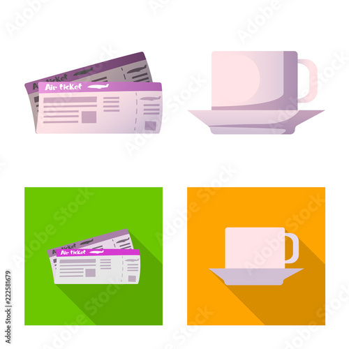 Vector illustration of airport and airplane icon. Set of airport and plane stock symbol for web.