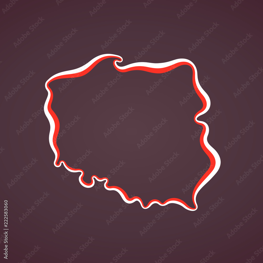 Fototapeta premium Poland - Outline Map