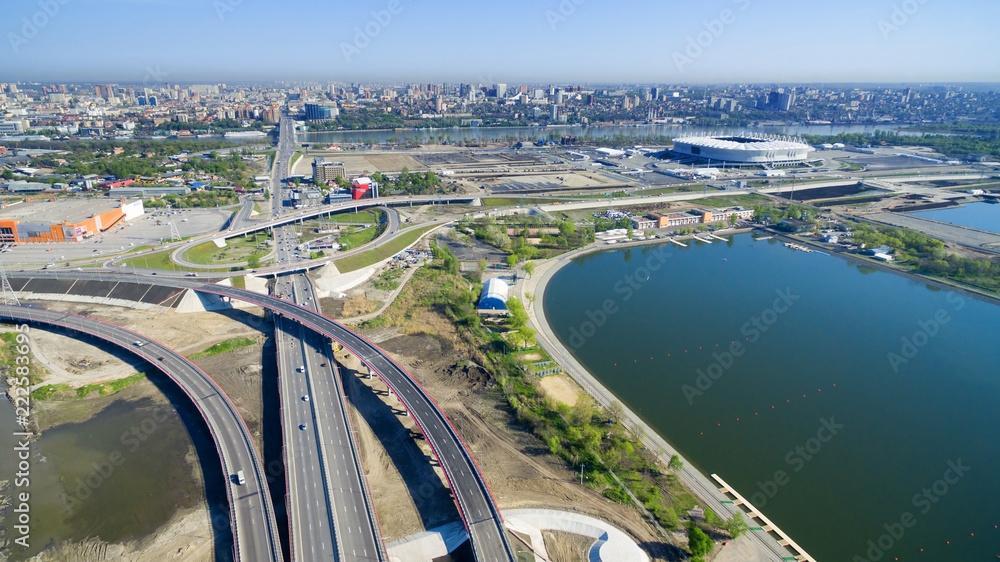 Automobile interchange at the southern entrance to Rostov-on-Don. Russia