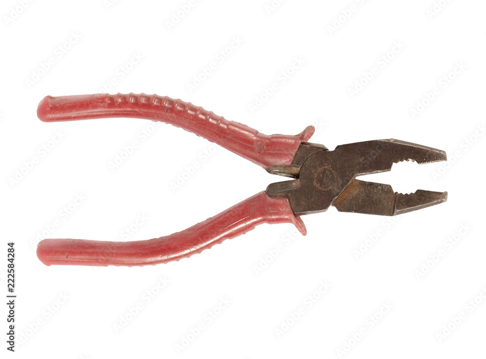 Old pliers isolated on white background. Old pliers isolated on white background.