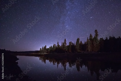 Milky Way reflects on silver lake