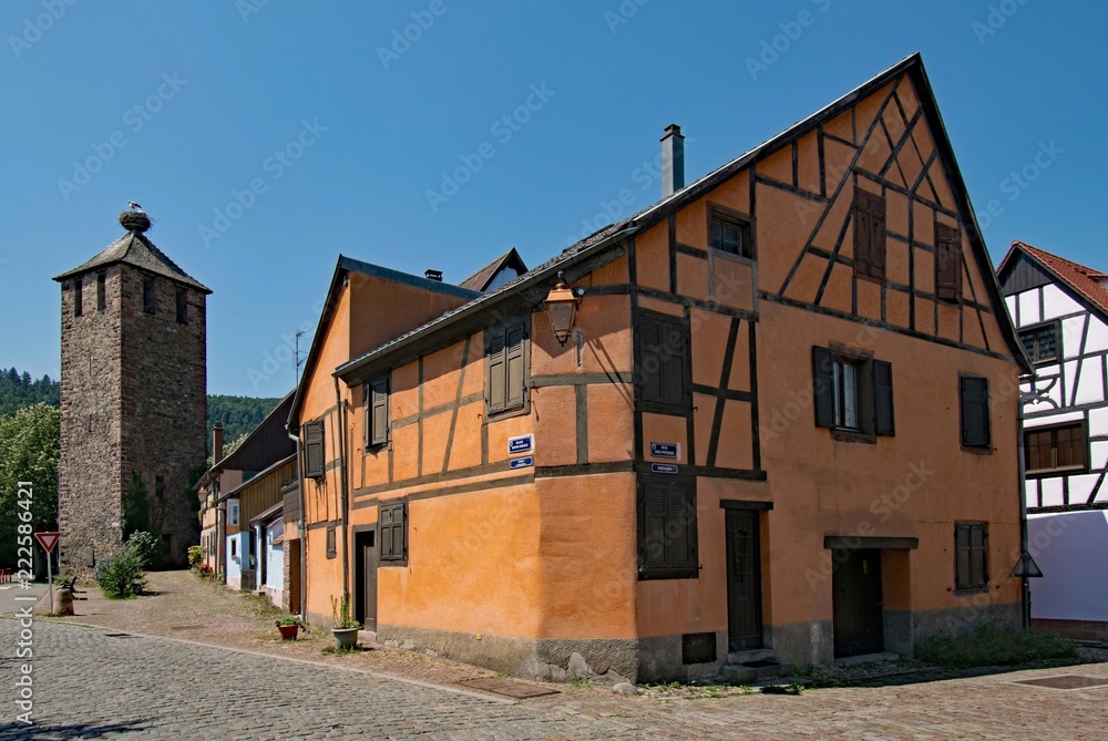 Altstadt von Kaysersberg, Alsace, Frankreich 