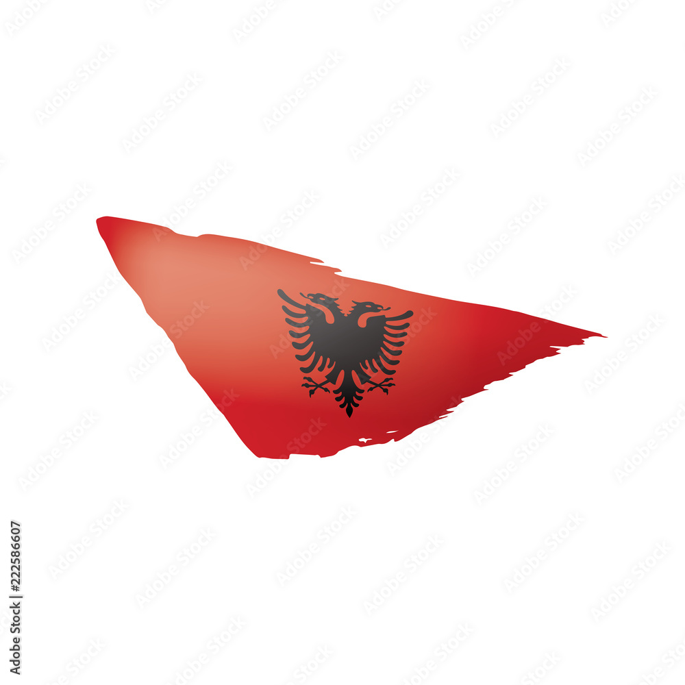 Albania flag, vector illustration on a white background Albania flag, vector illustration on a white background