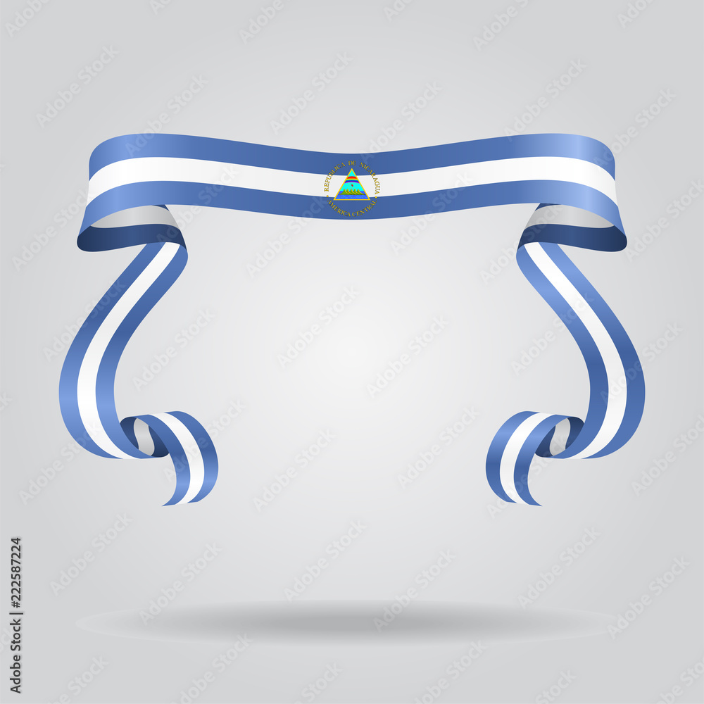 Nicaraguan flag wavy ribbon background. Vector illustration. Nicaraguan flag wavy ribbon background. Vector illustration.