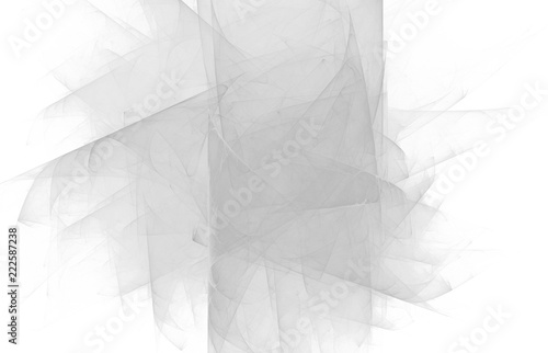 Abstract black and white fractal on white background. Fantasy fractal texture. Digital art. 3D rendering. Computer generated image.