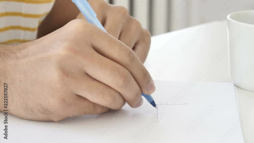 Close Up of Writing Hands at Work, Business Plan Close Up of Writing Hands at Work, Business Plan