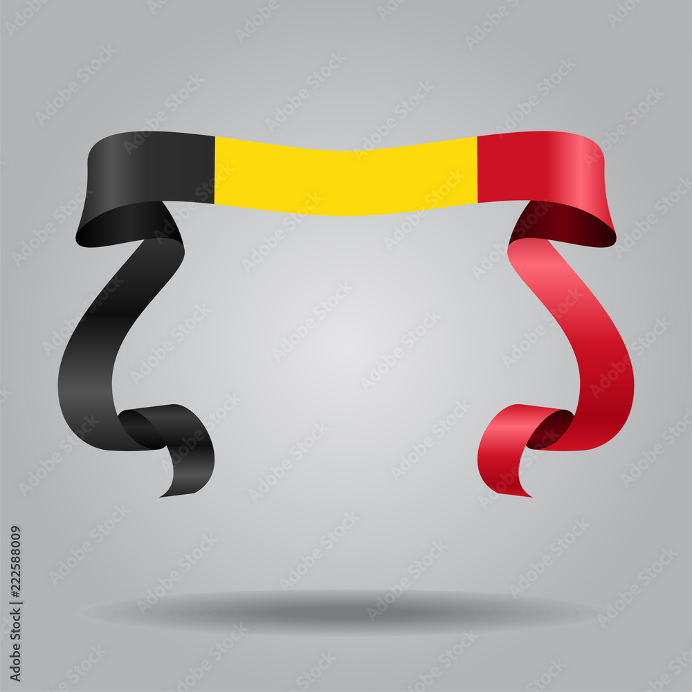Belgian flag wavy ribbon background. Vector illustration. Belgian flag wavy ribbon background. Vector illustration.