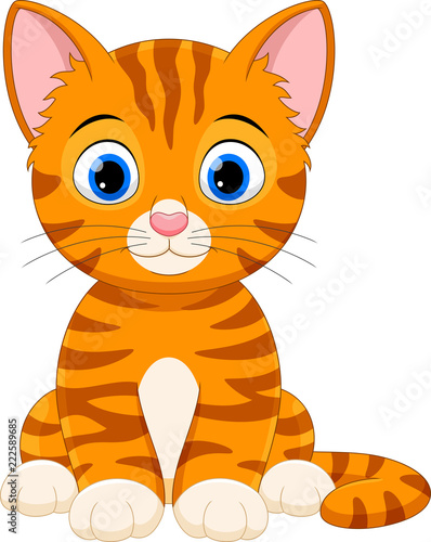 Vector illustrator of cute cat cartoon isolated on white background
