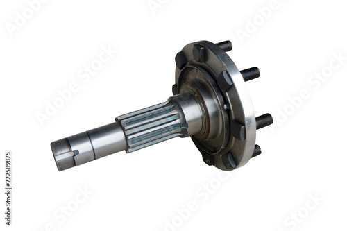 car front axle hub flange on isolated white background