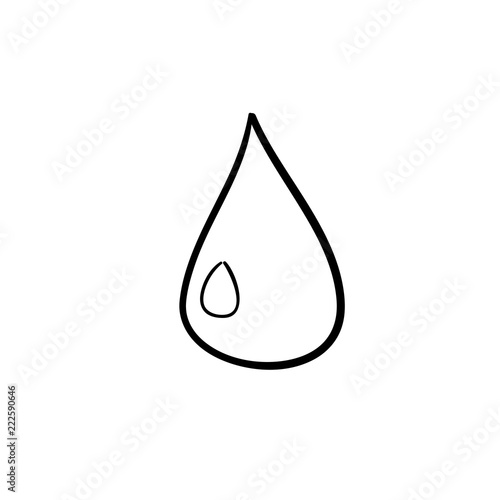 Doodle water drop icon