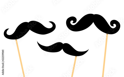 Mustaches on plastic stick