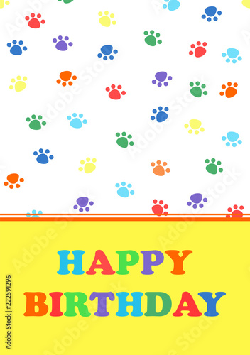 Cute Happy Birthday cards, greeting card. Vector illustration.