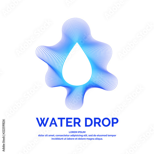 Modern line vector logo of the water drop. Illustration in a minimalistic style