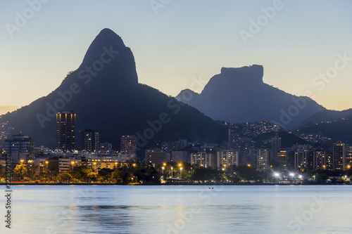 Sunset at the Rodrigo de Freitas lagoon photo