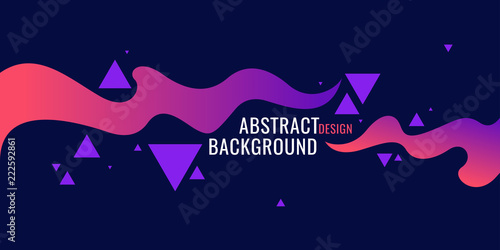 Bright poster with dynamic waves. Vector illustration