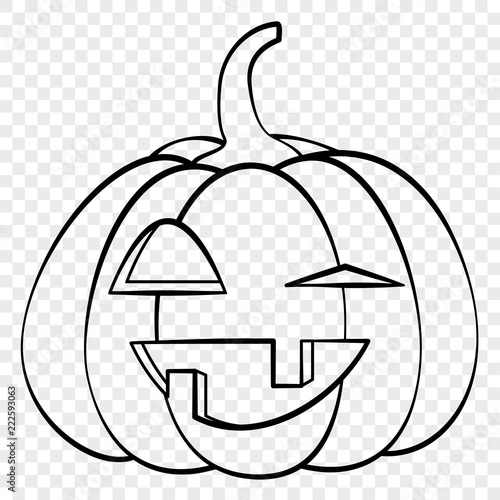 Laughing face Halloween pumpkin emotion outline drawing for laser cutting, festive decor, stickers. photo