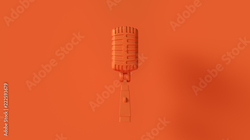 Orange Vintage Microphone 3d illustration	