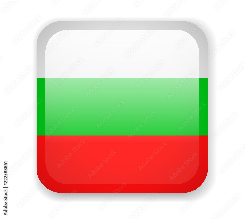 Bulgaria flag. Square bright Icon on a white background Bulgaria flag. Square bright Icon on a white background