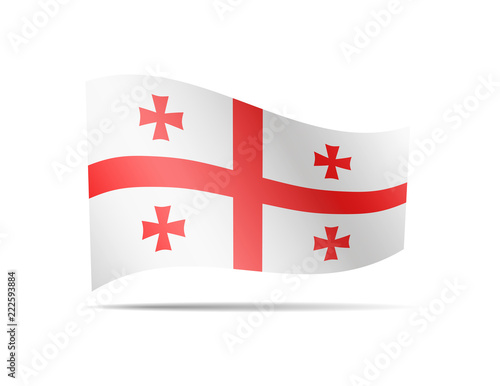 Waving Georgia flag in the wind.