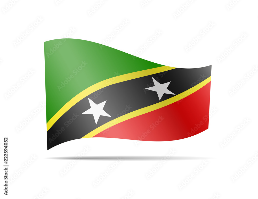 Waving Saint Kitts and Nevis flag in the wind. Waving Saint Kitts and Nevis flag in the wind.