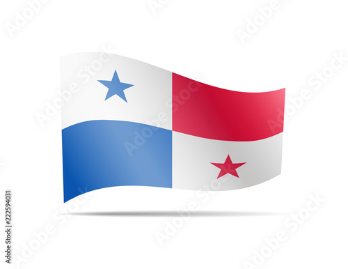 Waving Panama flag in the wind.