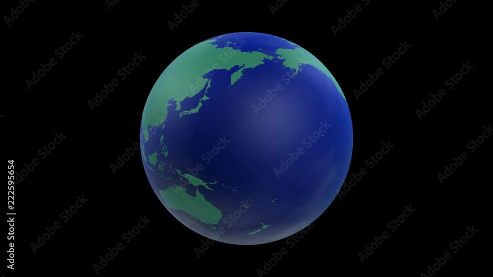 Rotating CG Earth on black background Rotating CG Earth on black background