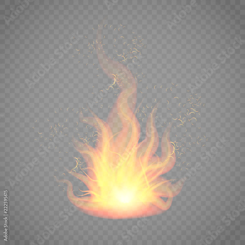 Vector illustration of a flaming