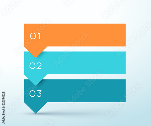 3 Step Arrow List Colorful Banners Infographic Diagram