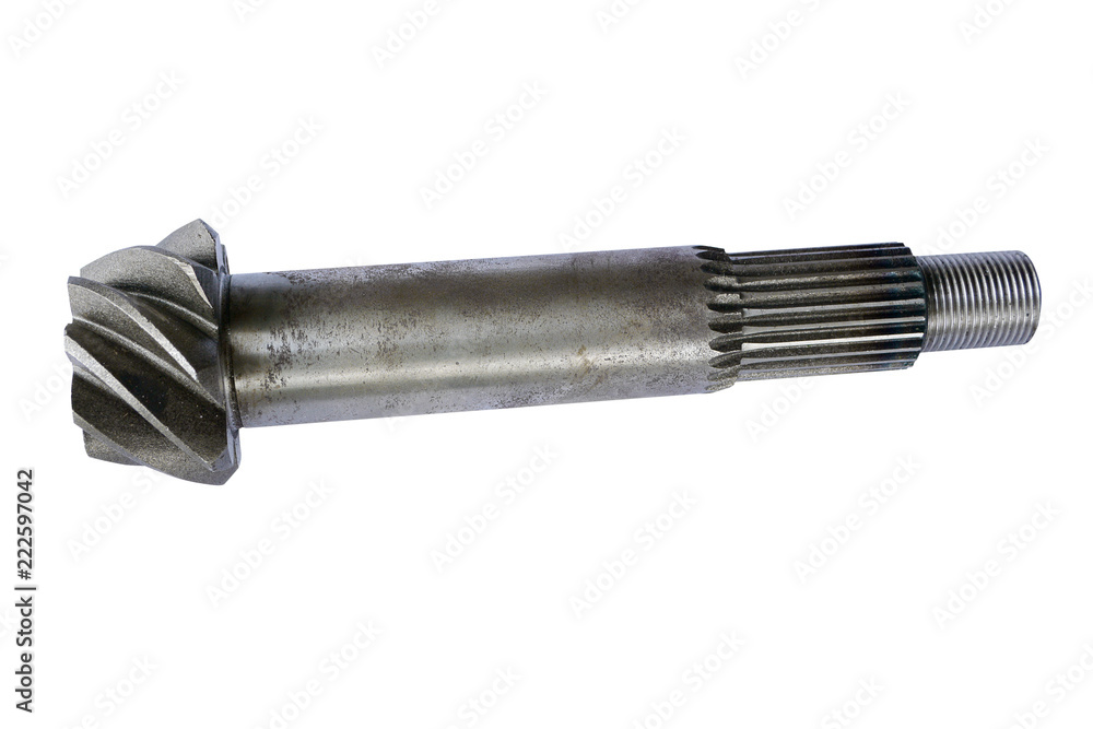car rear axle drive shaft main gear on isolated white background car rear axle drive shaft main gear on isolated white background