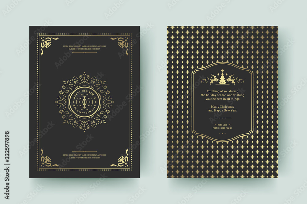 Christmas greeting card design template vector illustration. Christmas greeting card design template vector illustration.