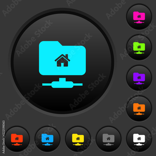 FTP home directory dark push buttons with color icons