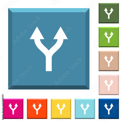 Split arrows up white icons on edged square buttons