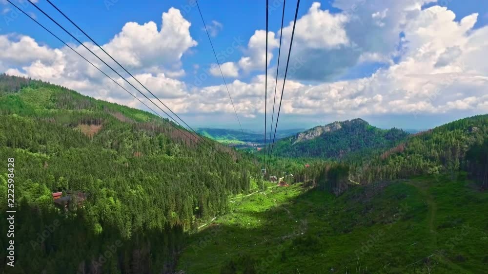 Travel by cable car from Kasprowy Wierch in the summer, Tatras