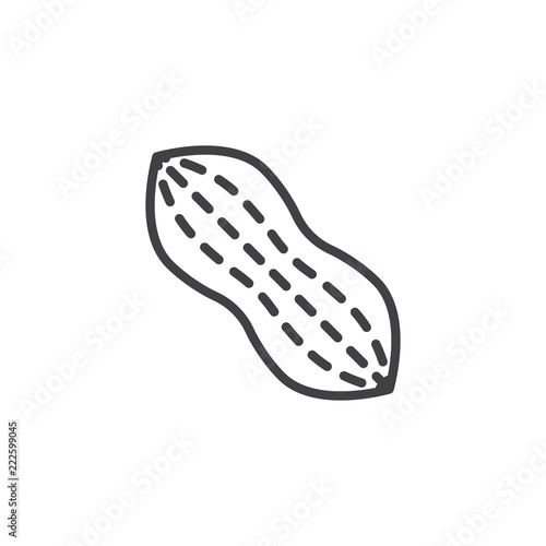 Peanut shell outline icon. linear style sign for mobile concept and web design. arachis simple line vector icon. Symbol, logo illustration. Pixel perfect vector graphics
