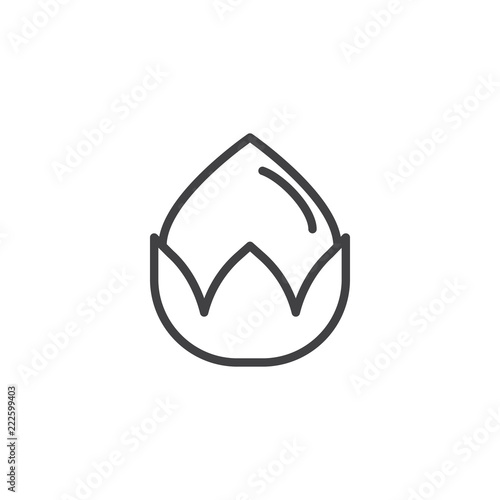 Hazelnut outline icon. linear style sign for mobile concept and web design. Nut line vector icon. Symbol, logo illustration. Pixel perfect vector graphics