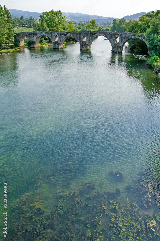Fototapeta premium Porto or Prozelo Bridge in Amares, Portugal