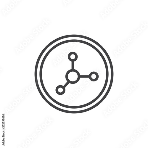 Nitrate food outline icon. linear style sign for mobile concept and web design. Chemical molecule line vector icon. Symbol, logo illustration. Pixel perfect vector graphics