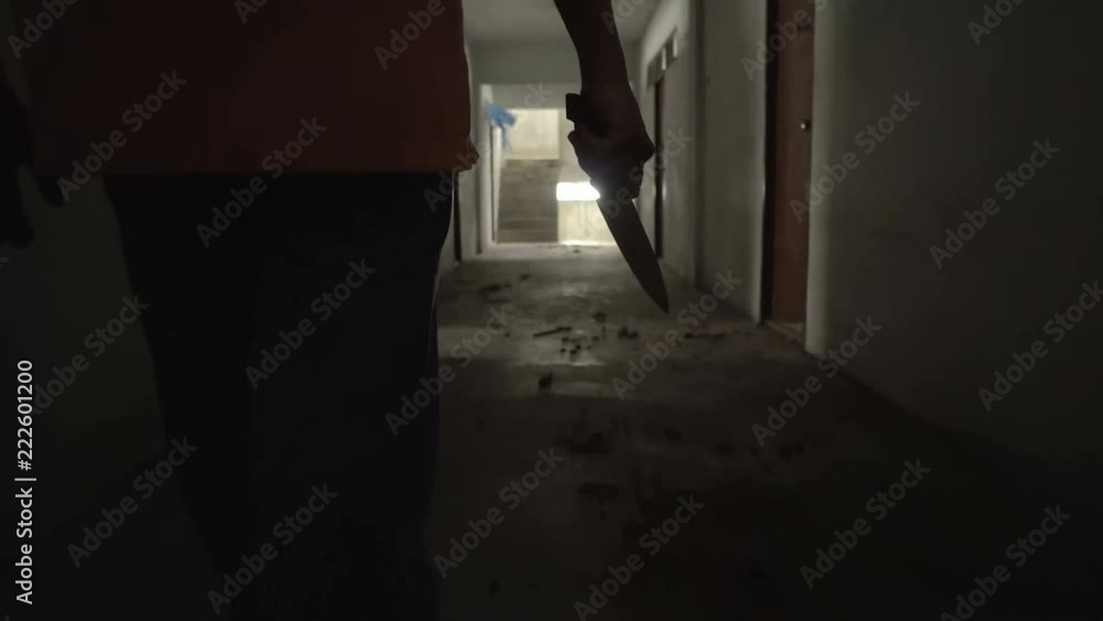 Silhouette of a man carry a knife walking in an Abandoned house
Silhouette of a man carry a knife walking in an Abandoned house