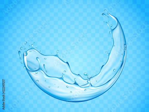 Moment of motion of splashing water or bubble dash