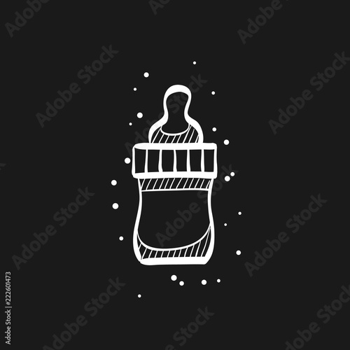 Sketch icon in black - Milk bottle