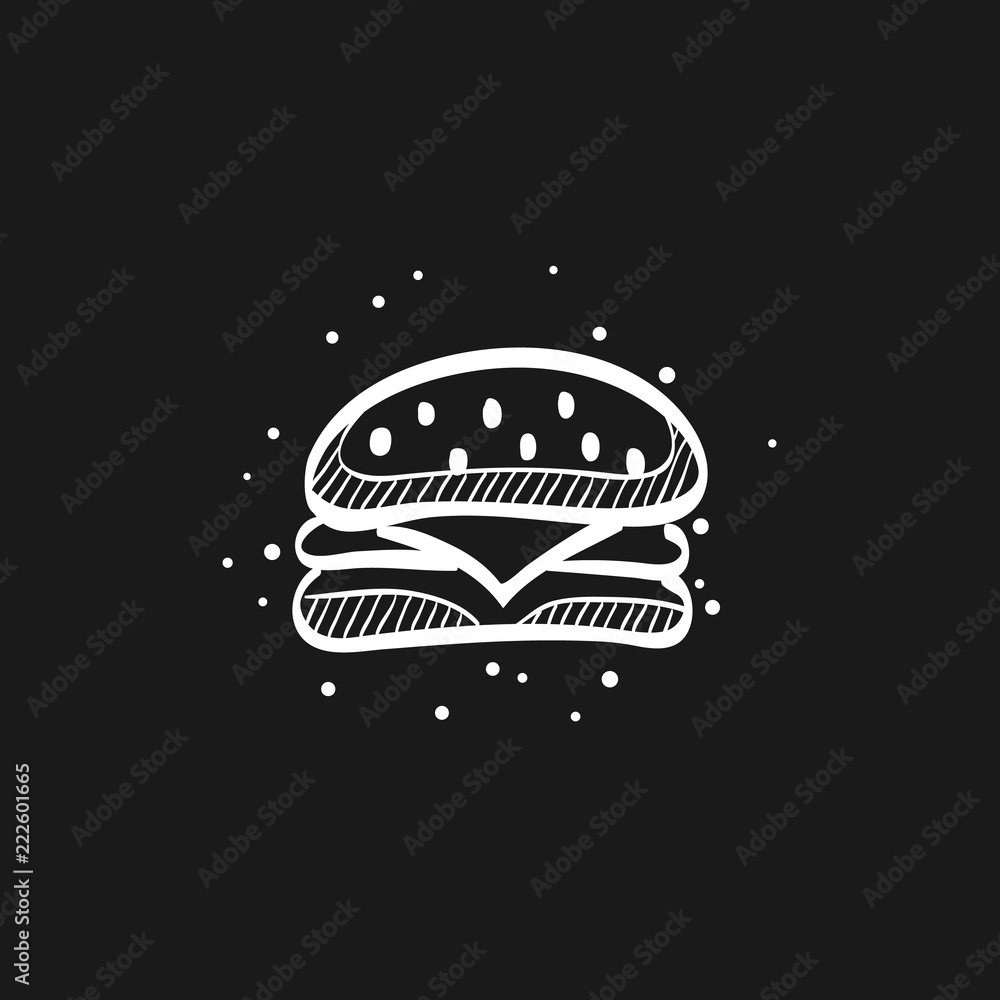 Sketch icon in black - Burger Sketch icon in black - Burger