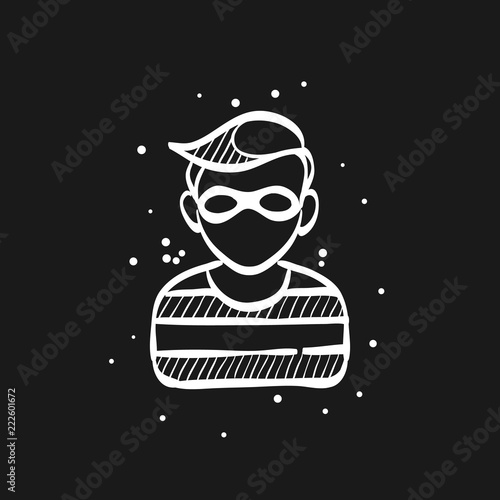 Sketch icon in black - Burglar