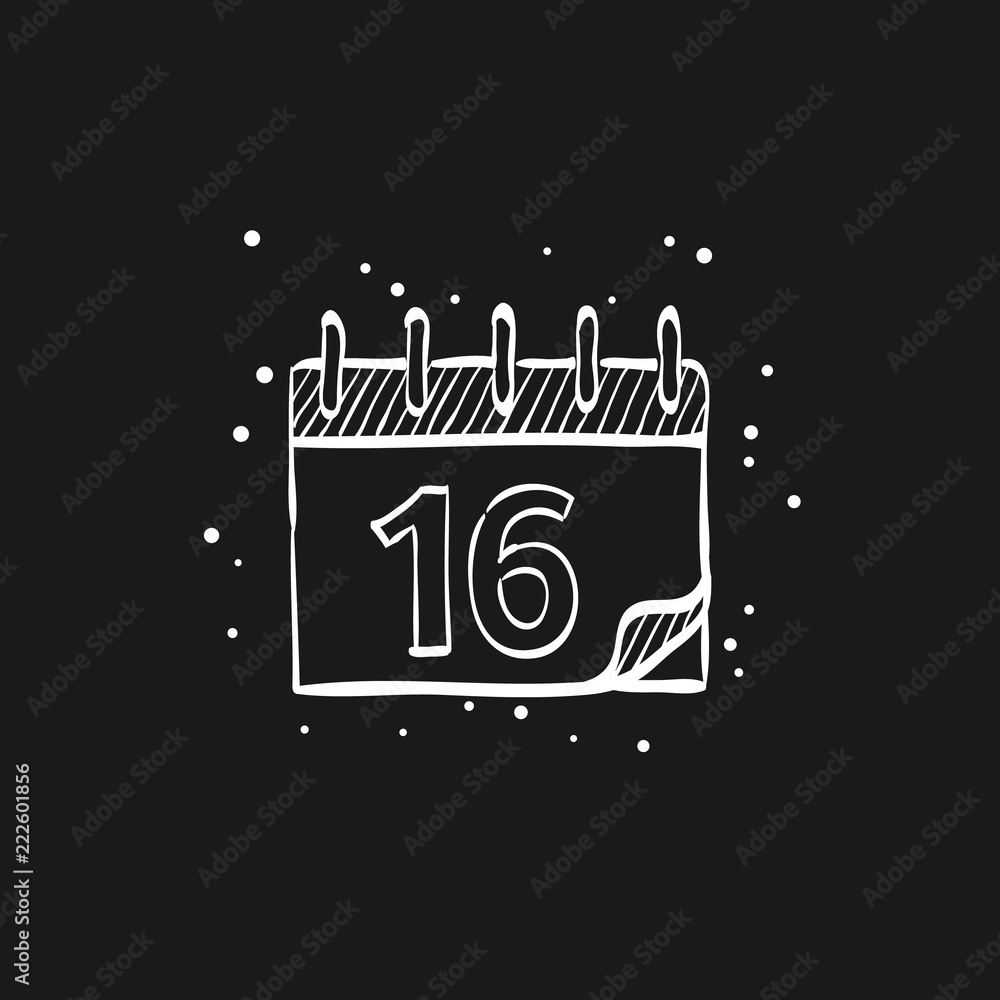 Fototapeta premium Sketch icon in black - Calendar