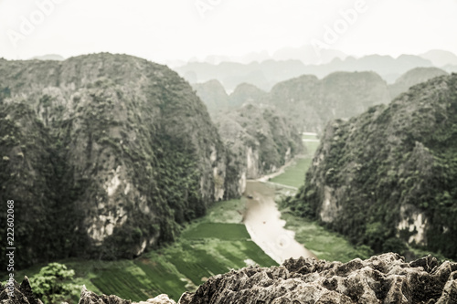 Vue Montagne Vietnam Vert Paysage