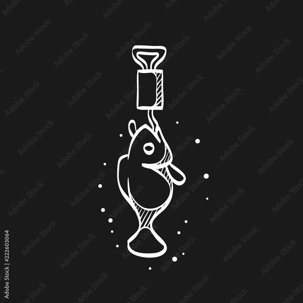 Sketch icon in black - Fishing scale Sketch icon in black - Fishing scale