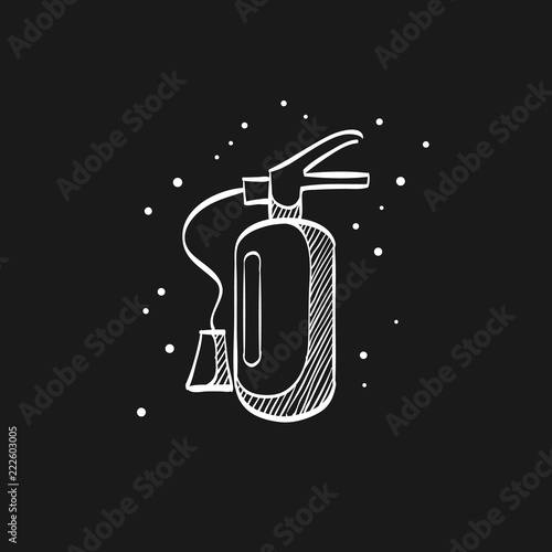 Sketch icon in black - Fire extinguisher
